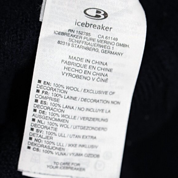 Icebreaker - Shearer Mid-Weight Merino Wool Crew Neck Sweatshirt, , Navy XS - Picture 9 of 9